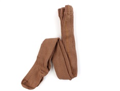 Lil Atelier carob brown cotton tights